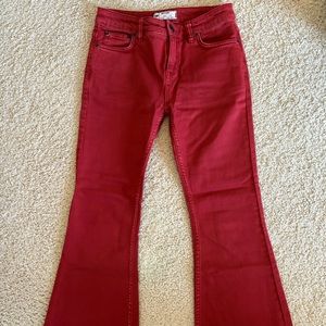 Free people vintage red jeans